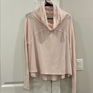We The Free Light Pink Cowl Neck Sweater